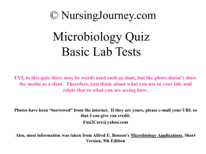 Microbiology Basic Lab Tests