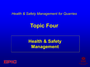 Topic Four - Health & Safety Management