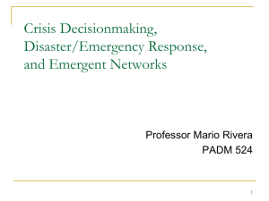 524 lecture 1 crisis decisionmaking & emergent networks Katrina