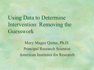 Using Data to Determine Intervention: Removing the Guesswork