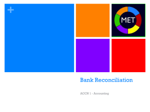 Bank Reconciliation Statements as at