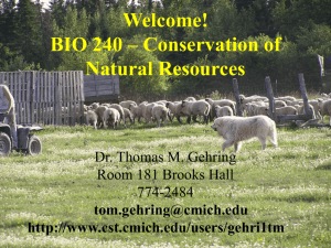 History of Conservation & Concepts Lectures