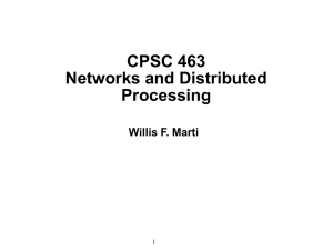 CPSC 463 Networks and Distributed Processing