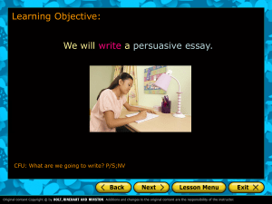 Write Persuasive Essay