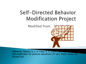 Self-Directed Behavior Modification Project