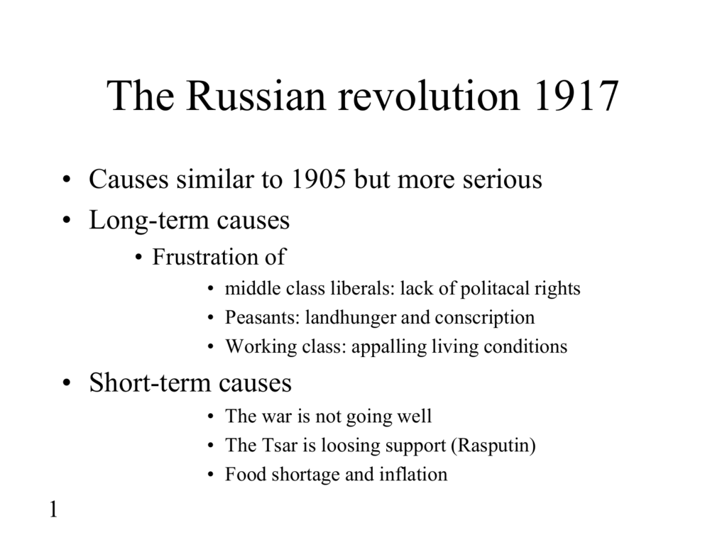 causes of the 1917 revolution