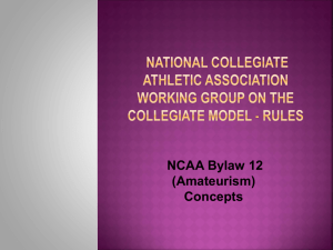 National Collegiate Athletic Association Working Group on the