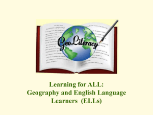 Why GeoLiteracy for ELLs? - Arizona Geographic Alliance