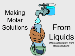 PowerPoint - Molar Solutions From Liquids - Dilution