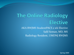 The Online Radiology Elective - Robert Wood Johnson Medical