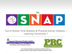 Out of School Time Nutrition & Physical Activity Initiative* Healthy