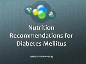 Nutrition Recommendations for Diabetes Mellitus