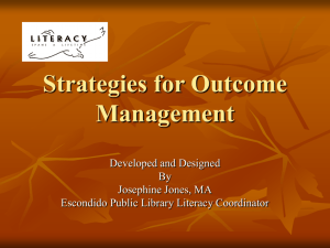 Strategies for Outcomes Management