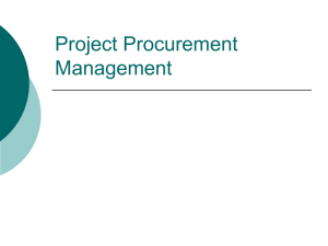Outsourcing/Project Procurement Management