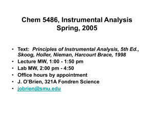 Chem 5486, Instrumental Analysis Spring, 2005