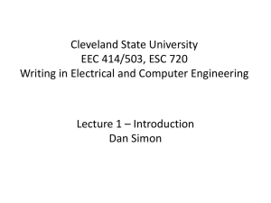 Cleveland State University EEC 414/503 Writing in Electrical and