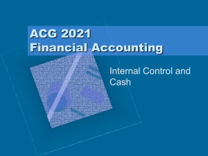 Chapter 4 Internal Control and Cash