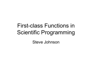 First-class Functions in Scientific Programming
