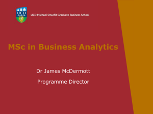 Week 1 - UCD Michael Smurfit Graduate Business School