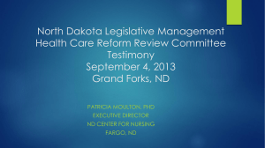 Sept 2013 Health Reform Committee Presentation