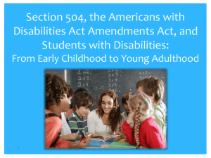 Section 504 and the ADAAA