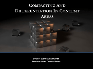 Compacting And Differentiation In Content Areas