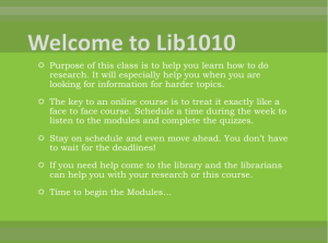 LIB 1010: Module 1