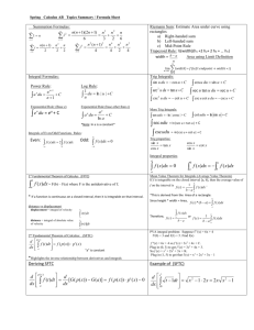 Second semester formula review sheet