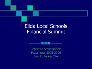 Financial Summit I - Elida Local Schools