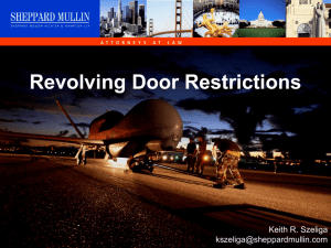 Revolving Door Restrictions - Government Contracts, Investigations