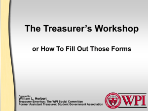 The Treasure's Workshop - Worcester Polytechnic Institute
