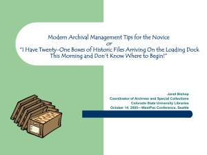Modern Archival Management Tips for the Novice or