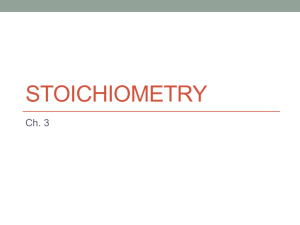 Ch. 3 Stoichiometry AP CHEM AB