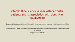Vitamin D deficiency in knee osteoarthritis patients and its