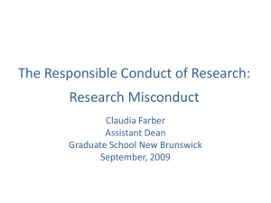 Research Misconduct - Program for Disability Research