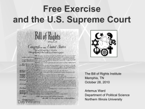 Free Exercise of Religion - Northern Illinois University