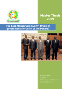 The East African Community: Union of governments or Union of the