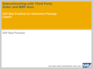 Subcontracting with Third Party Order and MRP