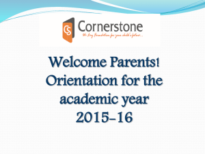 Orientation - Cornerstone Public School