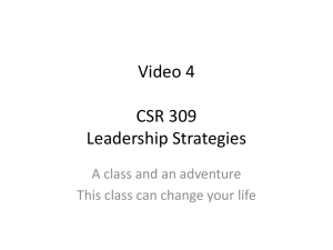 CSR 309 Leadership Strategies