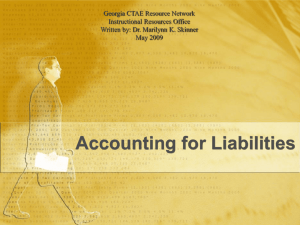 Accounting for Liabilities