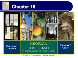 Georgia Real Estate - PowerPoint - Ch 16