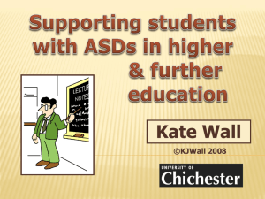 Supporting students with asds in higher & further education