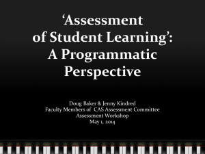 What is Assessment of Student Learning: A Programmatic Perspective