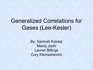 Generalized Correlations for Gasses (Lee