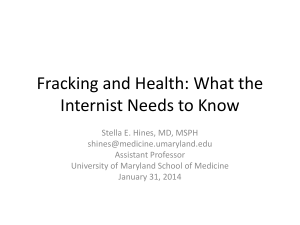 Fracking and Health: What the Internist Needs to Know