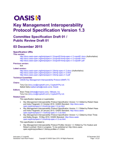 Key Management Interoperability Protocol - Parent Directory