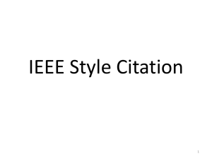 IEEE Style Citation