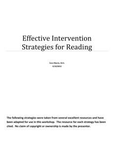 Why strategy instruction? - ERLC Ongoing Professional Learning
