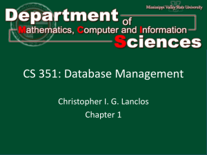 Department of Mathematics Computer and Information Science 1 CS